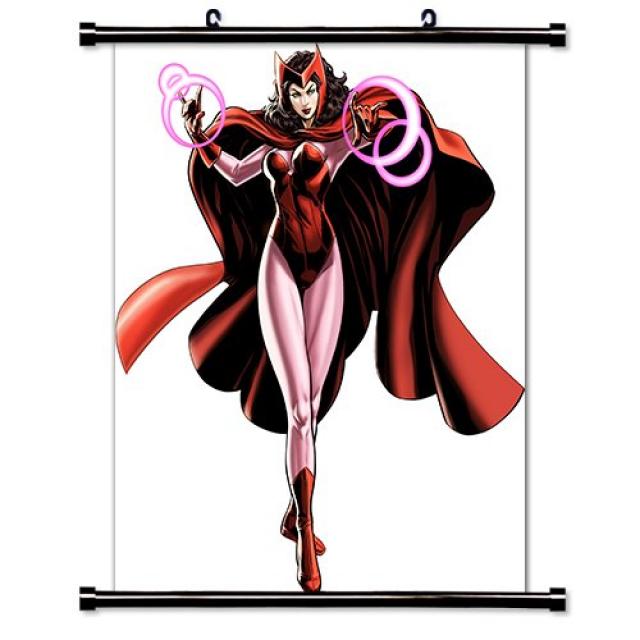 Men-Scarlet-Witch-Comicファブリック壁スクロールポスター-