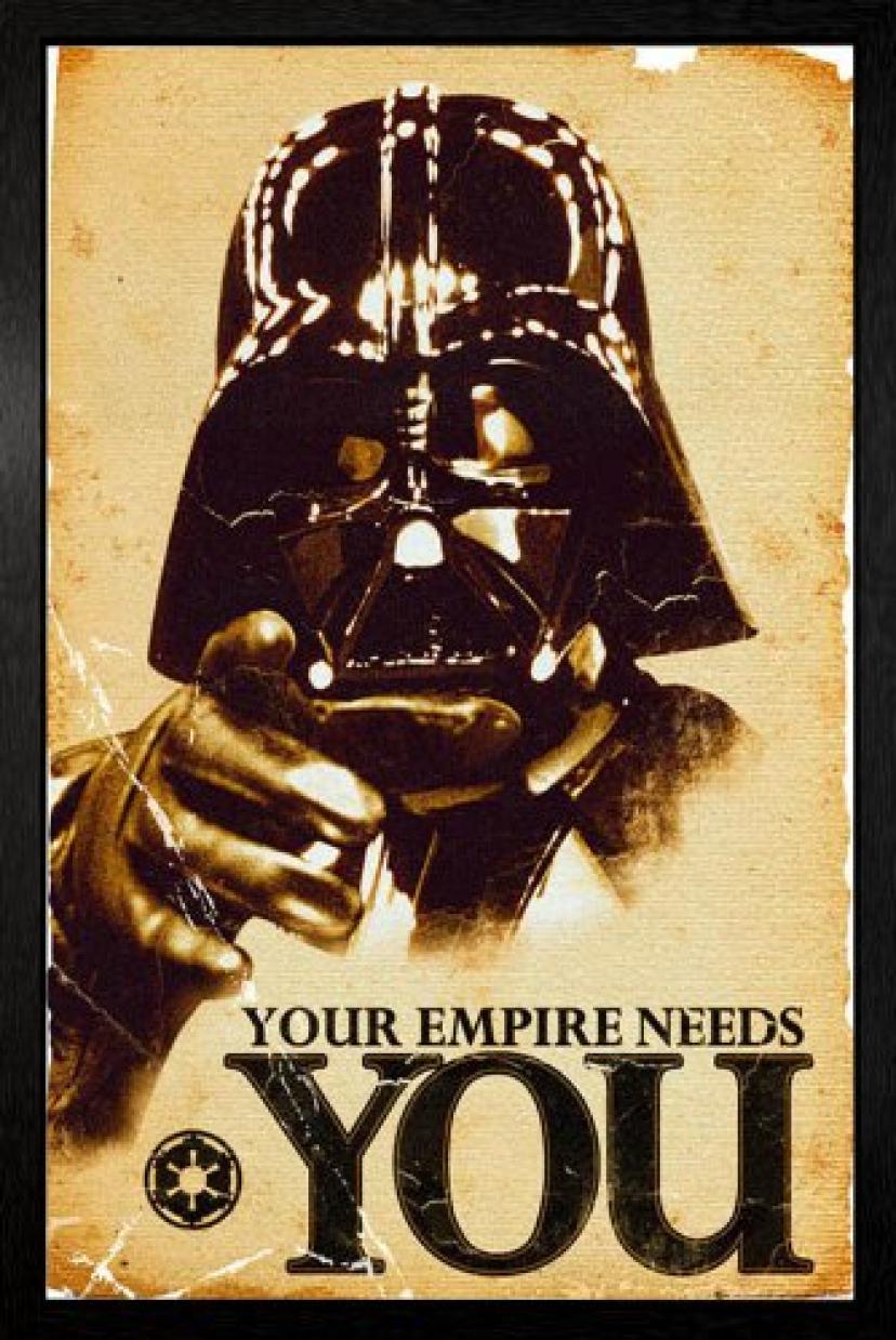 画像をクリックして拡大イメージを表示 Star Wars - Vader Needs You Framed Poster - 94.5x64cm