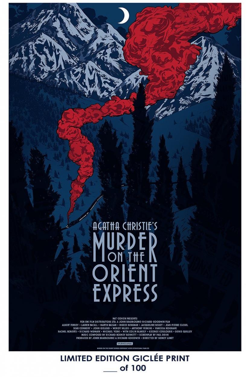 RARE POSTER agatha christie MURDER ON THE ORIENT EXPRESS movie 2017 giclee REPRINT #'d/100!! 12x18