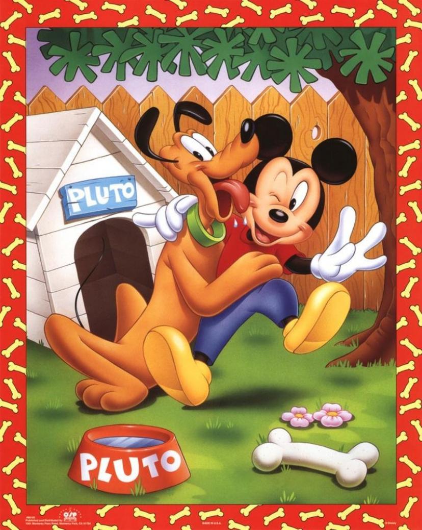 Walt Disney Mickey Mouse and Pluto Art Print Poster Mini Poster Poster Print, 16x20[プルート/ミッキー/ディズニー]