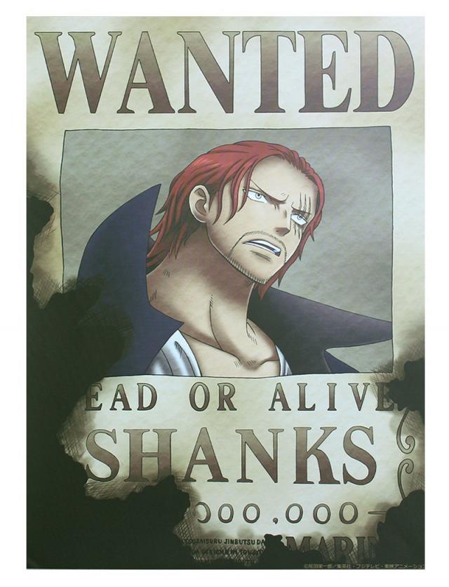 ONE PIECE ワンピースステッカー 42cm×29.7cm(A3サイズ) 手配書シャンクス