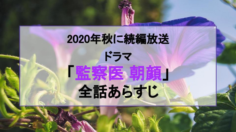 ドラマ 監察医 朝顔 最終回までの全話ネタバレあらすじをチェック 朝顔はその後どうなった Ciatr シアター