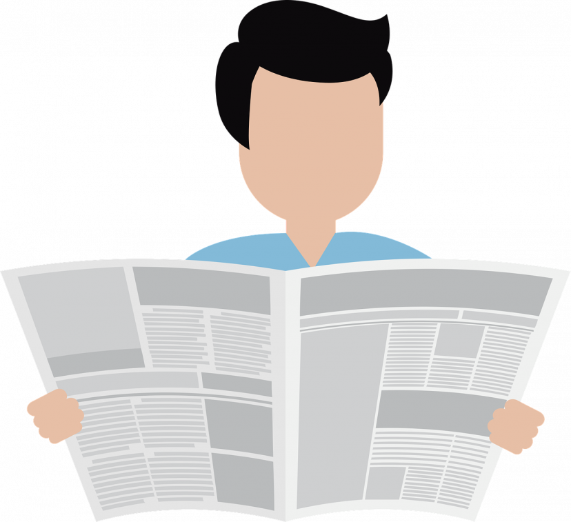 新聞紙、新聞、ニュース、フリー素材