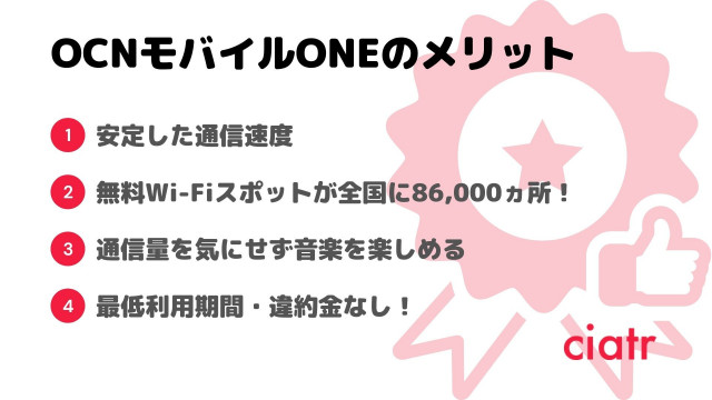 格安sim ocnモバイル メリット