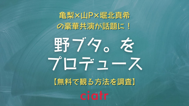 ドラマ 野ブタをプロデュース の動画を無料で配信中のサブスクはここ 1話から最終回まで Ciatr シアター