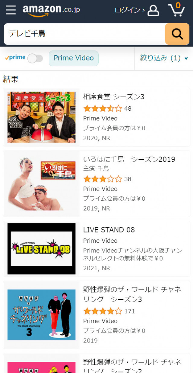 テレビ千鳥アマプラスクショ