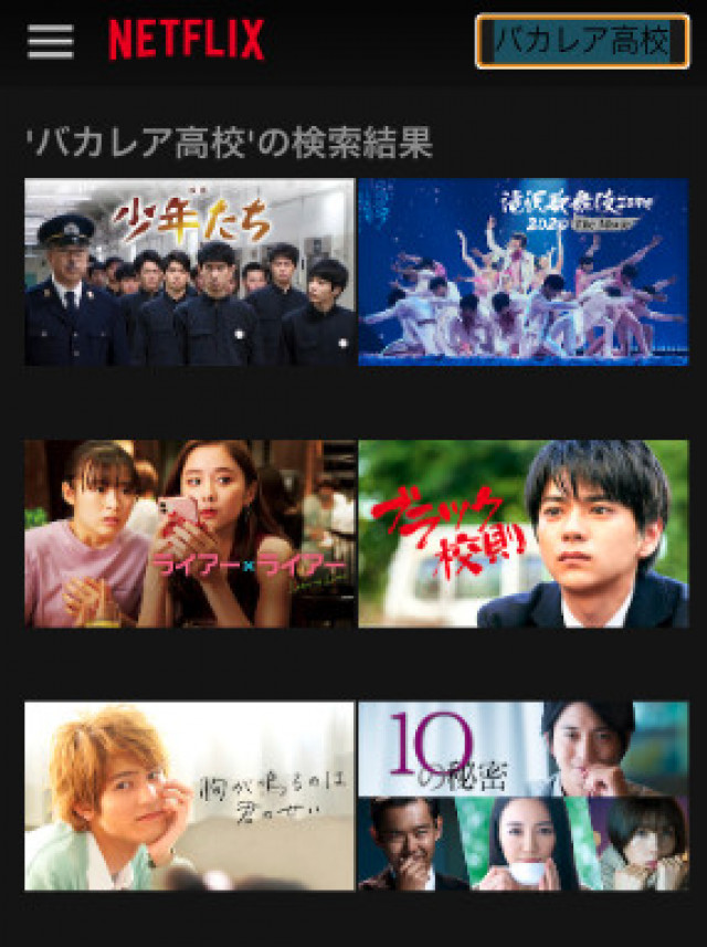 バカレア高校 Netflixスクショ