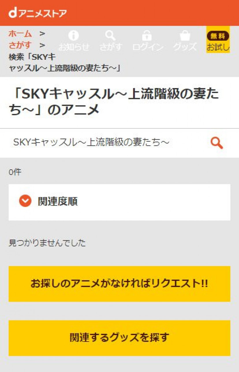 SKYキャッスル~上流階級の妻たち~ dアニメストア検索