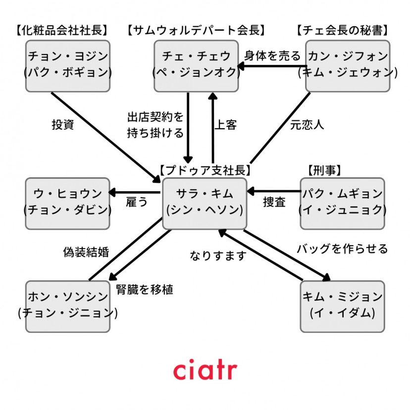 韓国ドラマ『サラ・キムという女』相関図